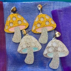 NEW mystery box EARRINGS - Gold/silver Mushrooms